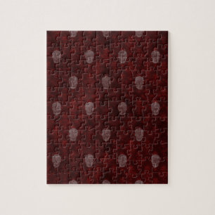 Falln Victorian Skulls Red Jigsaw Puzzle