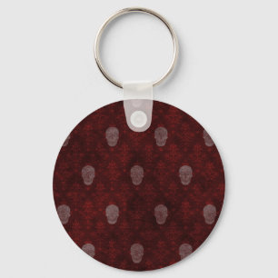 Falln Victorian Skulls Red Key Ring