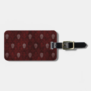 Falln Victorian Skulls Red Luggage Tag