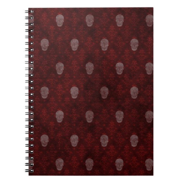 Falln Victorian Skulls Red Notebook (Front)