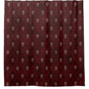 Falln Victorian Skulls Red Shower Curtain