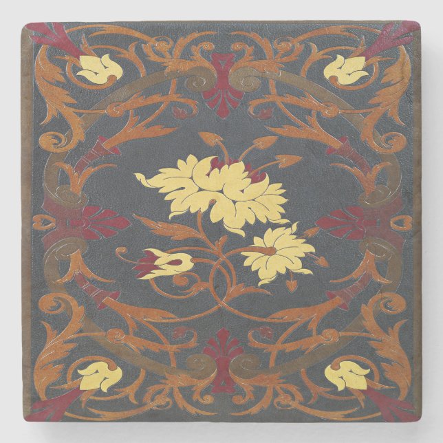 Falln Victorian Vines Book Stone Coaster (Front)