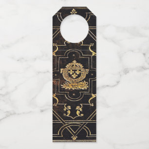 Falln Vintage Leather and Gold Bottle Tag