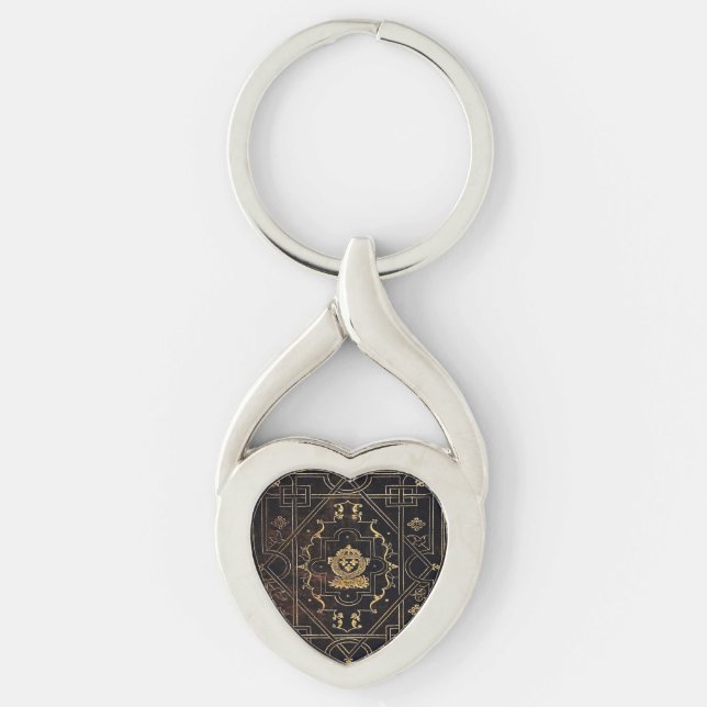 Falln Vintage Leather and Gold Key Ring (Front)