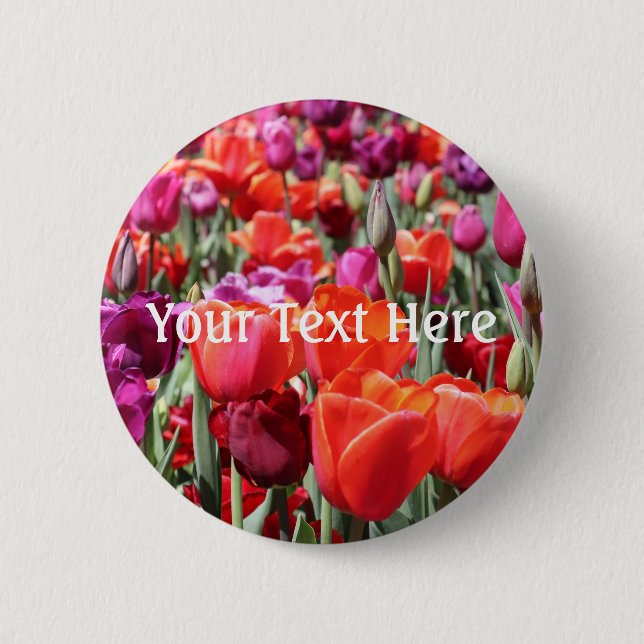 Falln Warm Tulips 6 Cm Round Badge (Front)