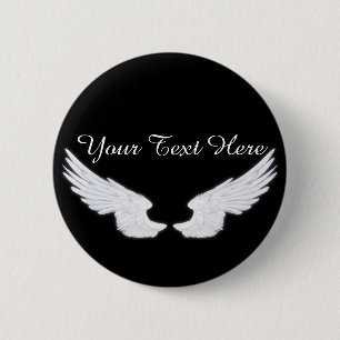 Falln White Angel Wings 6 Cm Round Badge