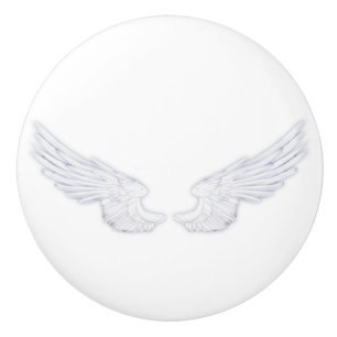Falln White Angel Wings Ceramic Knob