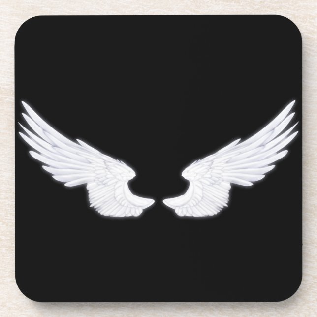 Falln White Angel Wings Coaster (Front)