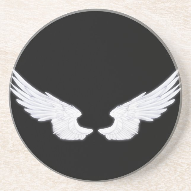 Falln White Angel Wings Coaster (Front)