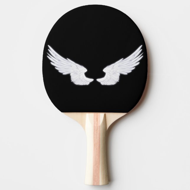 Falln White Angel Wings Ping Pong Paddle (Front)