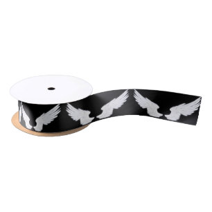 Falln White Angel Wings Satin Ribbon