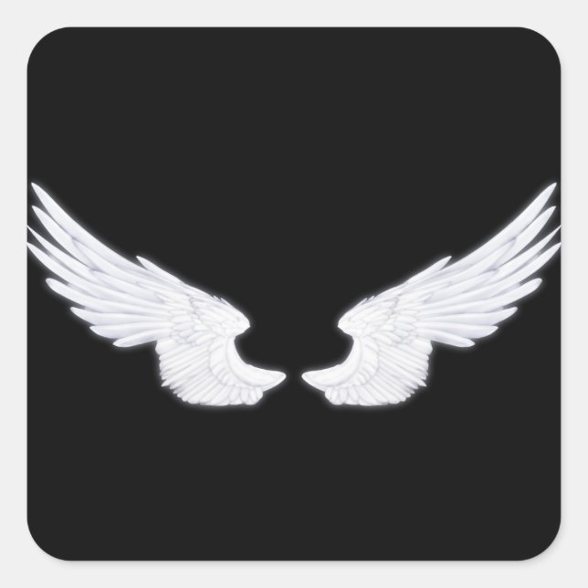 Falln White Angel Wings Square Sticker (Front)