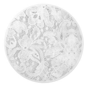 Falln White Lace Ceramic Knob
