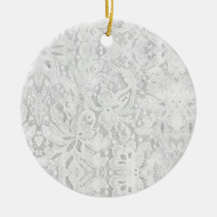 Falln White Lace Ceramic Tree Decoration