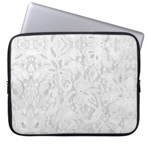 Falln White Lace Laptop Sleeve