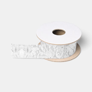 Falln White Lace Satin Ribbon