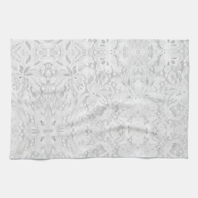 Falln White Lace Tea Towel (Horizontal)