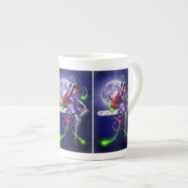 Falln Witchy PinUp Bone China Mug (Front Right)