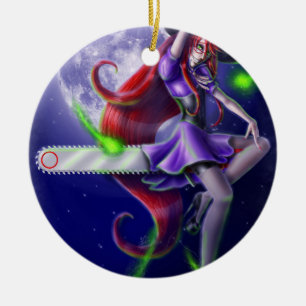 Falln Witchy PinUp Ceramic Ornament