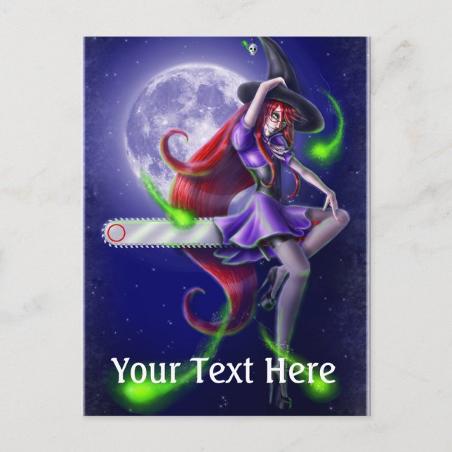 Falln Witchy PinUp Postcard (Front)