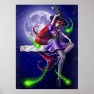 Falln Witchy PinUp Poster
