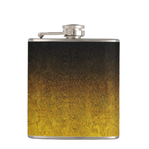 Falln Yellow & Black Glitter Gradient Hip Flask
