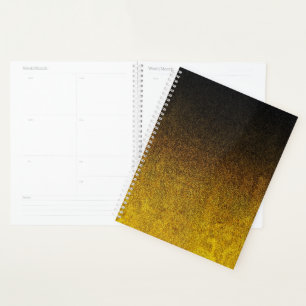 Falln Yellow & Black Glitter Gradient Planner
