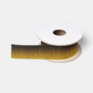 Falln Yellow & Black Glitter Gradient Satin Ribbon