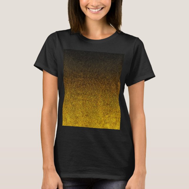 Falln Yellow & Black Glitter Gradient T-Shirt (Front)