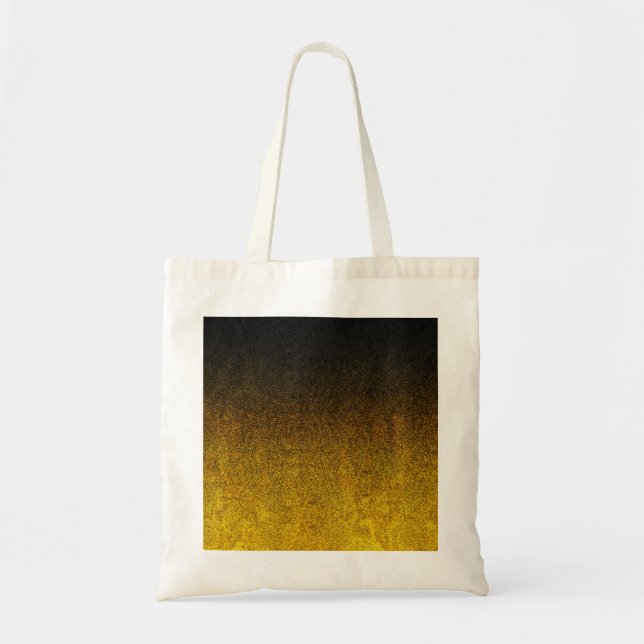 Falln Yellow & Black Glitter Gradient Tote Bag (Front)