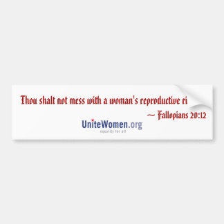 Fallopians 20:12 (white) bumper sticker