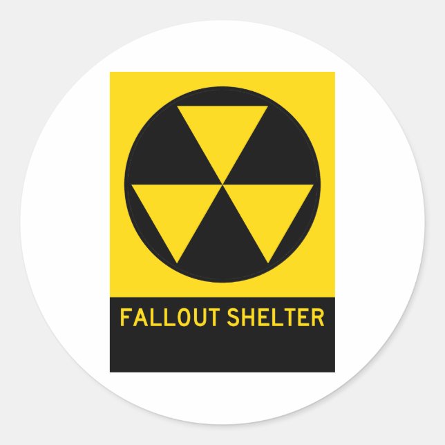 Fallout Shelter Highway Sign Classic Round Sticker (Front)