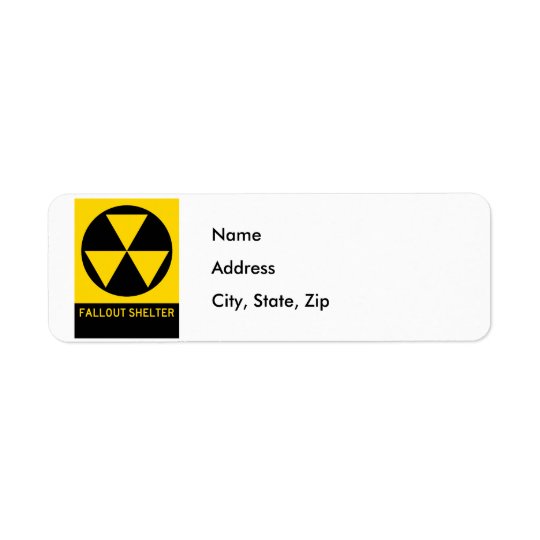 Fallout Shelter Highway Sign Return Address Label