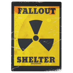 Fallout Shelter vintage warning poster Clipboard