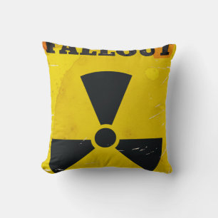 Fallout Shelter vintage warning poster Cushion