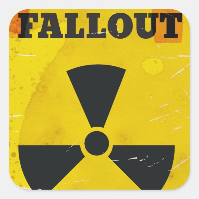 Fallout Shelter vintage warning poster Square Sticker (Front)