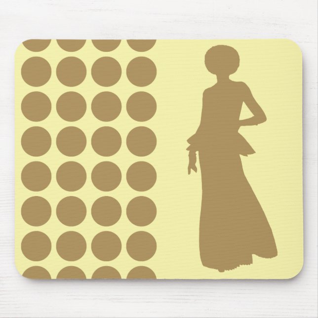 Fallow Cream Neutral Dots Fashion Silhouette Mouse Pad (Front)
