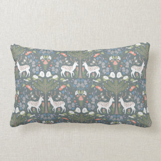 Fallow Deer and Morning Glorys in Quiet Brush Lumbar Cushion