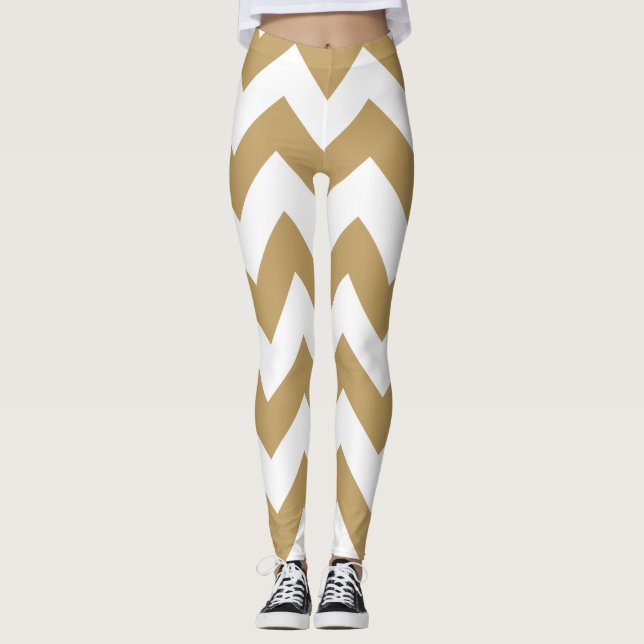 Fallow Neutral Chevrons Leggings (Front)