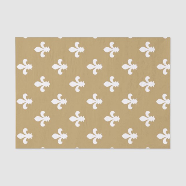 Fallow Neutral Fleur de Lys Tissue Paper (Front)