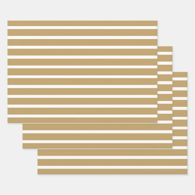 Fallow Neutral Stripes Wrapping Paper Sheet (Set)