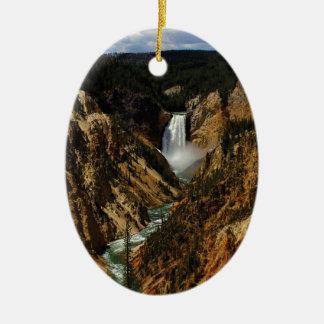 FALLS AT YELLOWSTONE YEAH CERAMIC ORNAMENT