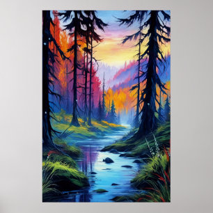 Fall's Embrace, Vibrant Colours Poster