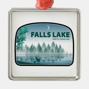 Falls Lake North Carolina Deer Metal Ornament