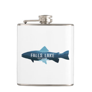 Falls Lake North Carolina Fish Hip Flask