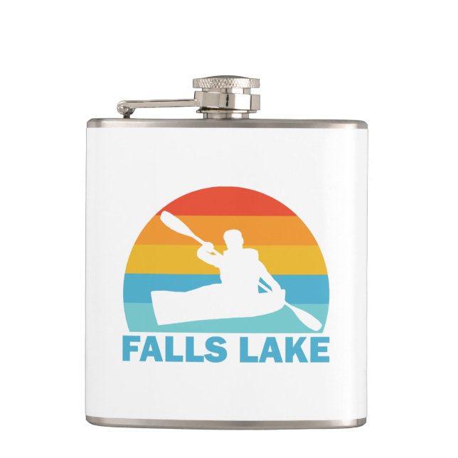 Falls Lake North Carolina Kayak Hip Flask (Front)