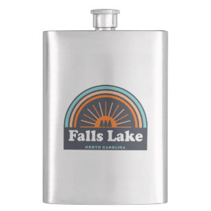 Falls Lake North Carolina Rainbow Hip Flask