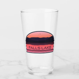 Falls Lake North Carolina Red Sunrise Glass