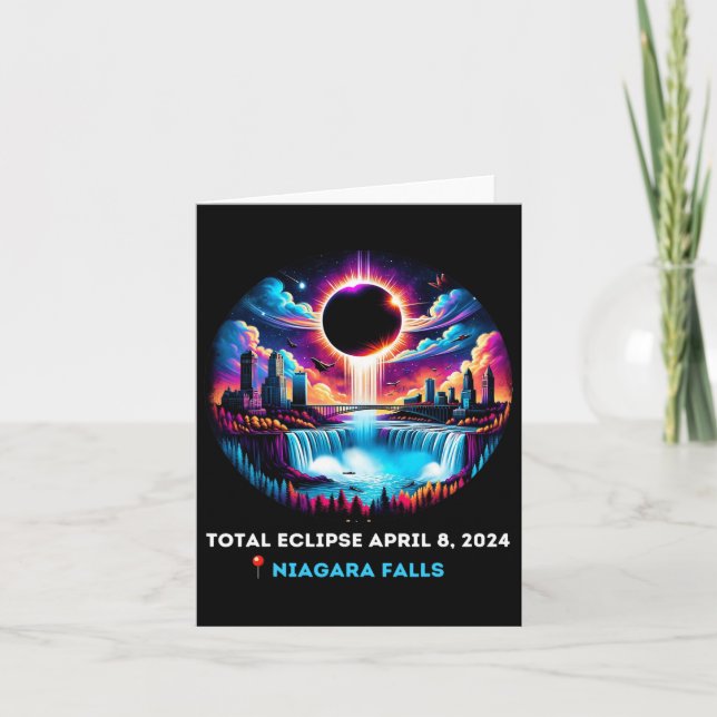 Falls New York Ny Total Solar Eclipse April 81  Card (Front)