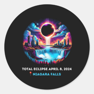 Falls New York Ny Total Solar Eclipse April 81 Classic Round Sticker
